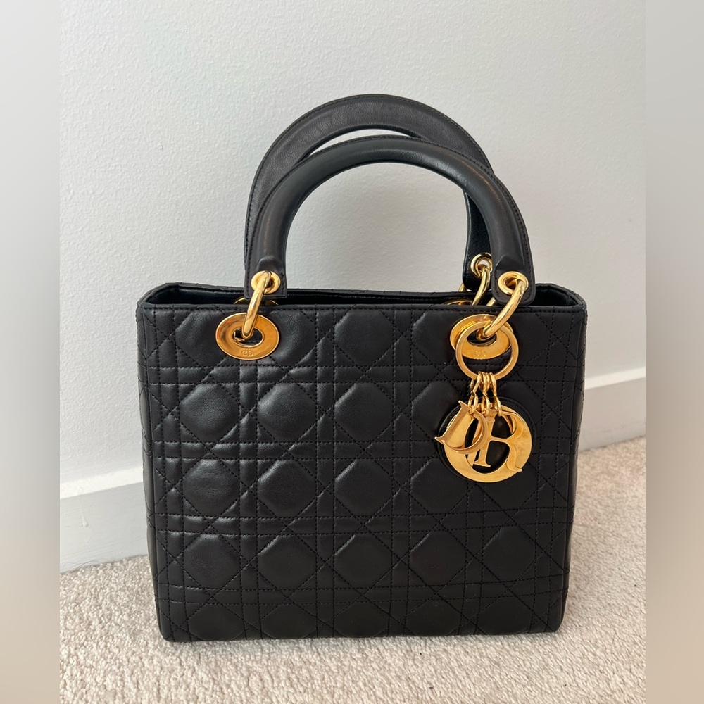 *SOLD* Lady Dior Medium Black Lambskin